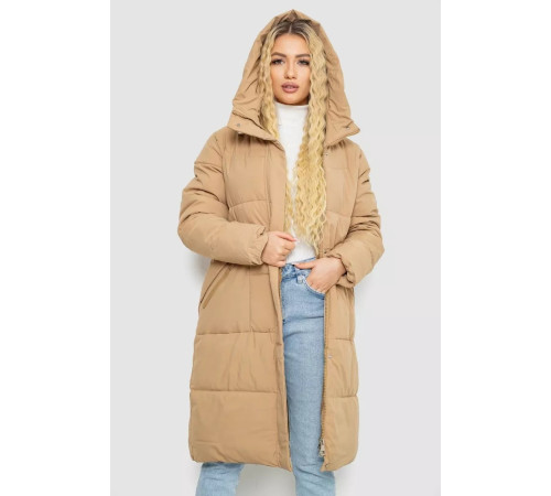 Пуховик женский зимний, цвет бежевый, 243R8808