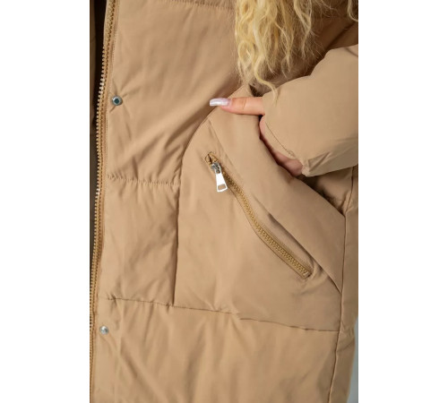 Пуховик женский зимний, цвет бежевый, 243R8808