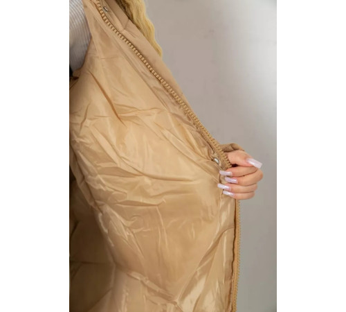 Пуховик женский зимний, цвет бежевый, 243R8808