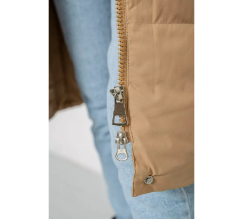 Пуховик женский зимний, цвет бежевый, 243R8808