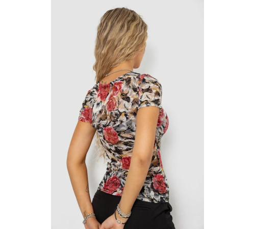 Футболка жіноча сітка, колір бежево-рожевий, 186R628