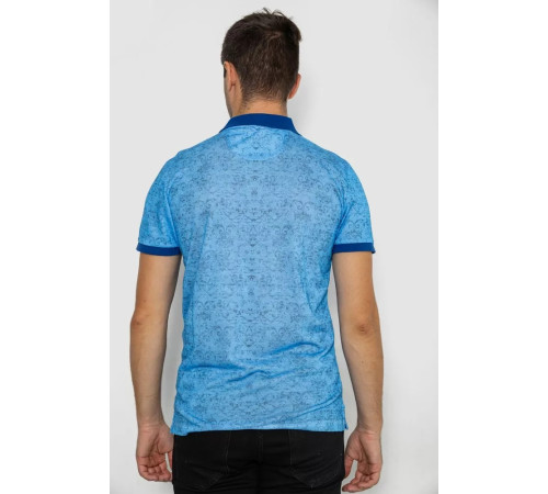 Поло мужское с принтом, цвет синий, 247R316