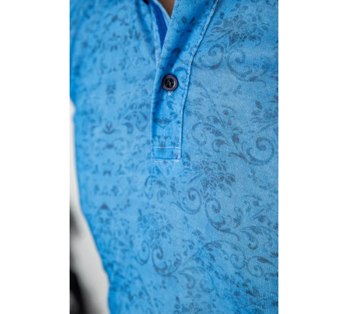 Поло мужское с принтом, цвет синий, 247R316