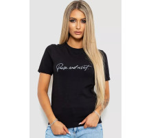 Футболка жіноча з принтом, колір чорний, 238R57395