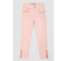 Джинси для дівчаток, колір персиковий, 247R10020