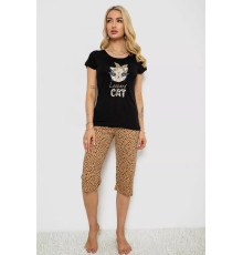 Женская пижама с принтом, цвет черный, 243R7122