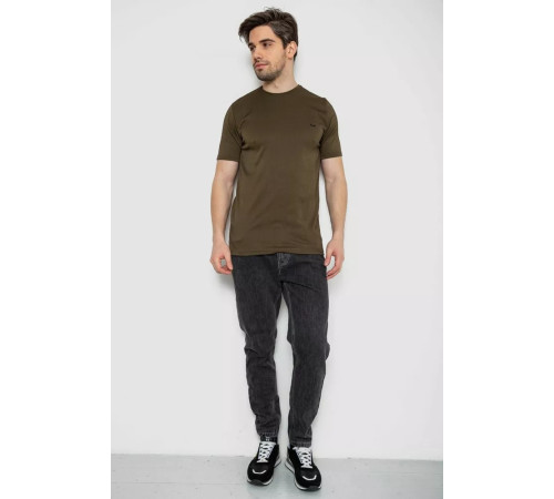 Футболка мужская в рубчик, цвет хаки, 244R2526-1