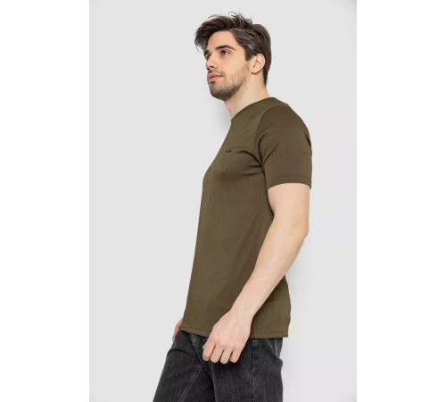 Футболка мужская в рубчик, цвет хаки, 244R2526-1