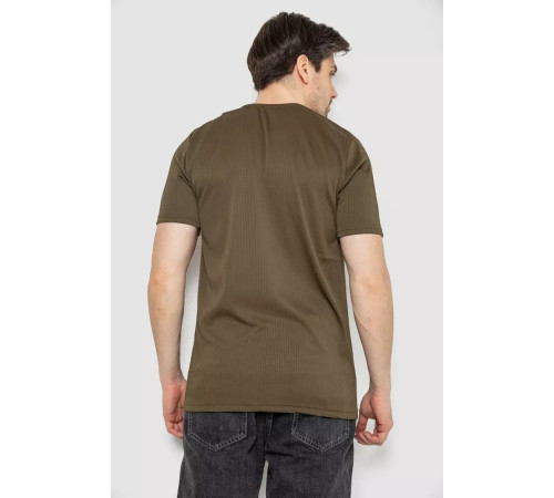 Футболка мужская в рубчик, цвет хаки, 244R2526-1