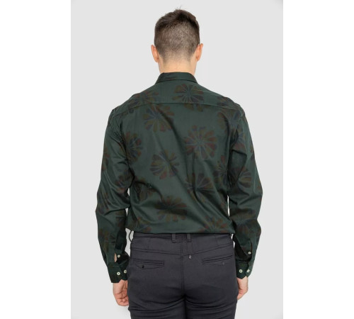 Рубашка мужская с принтом, цвет темно-зеленый, 247R116