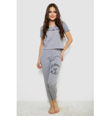 Женская пижама с принтом, цвет серый, 243RK-026
