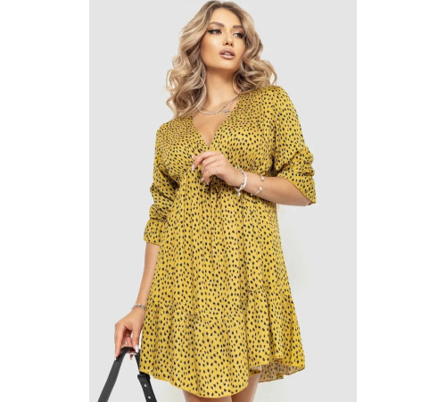 Сукня з принтом, колір бронзовий, 115R0400-1