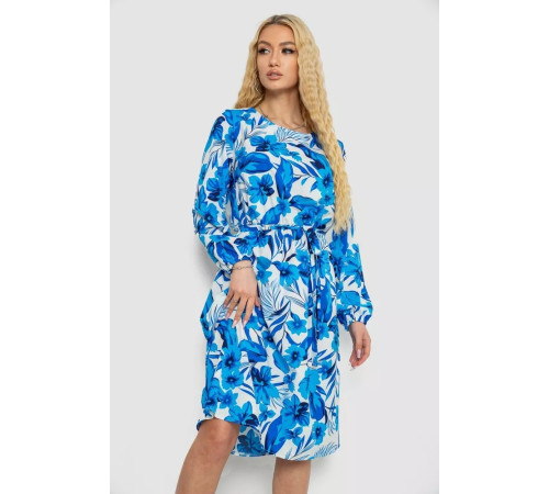 Платье с принтом софт, цвет молочно-синий, 214R0226-3