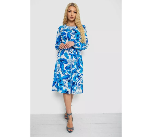 Платье с принтом софт, цвет молочно-синий, 214R0226-3