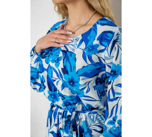 Платье с принтом софт, цвет молочно-синий, 214R0226-3