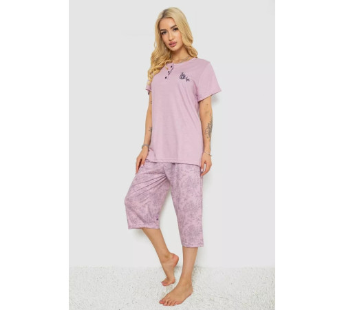 Пижама женская с принтом, цвет сиреневый, 243R6811.