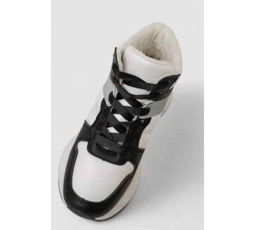 Кросівки жіночі зимові на хутрі, колір біло-чорний, 248RXM17-86