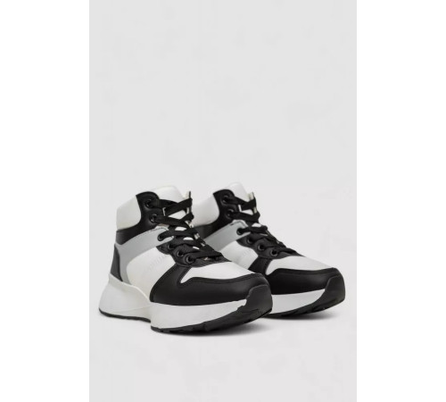 Кросівки жіночі зимові на хутрі, колір біло-чорний, 248RXM17-86