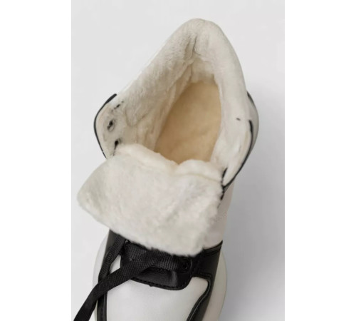 Кросівки жіночі зимові на хутрі, колір біло-чорний, 248RXM17-86