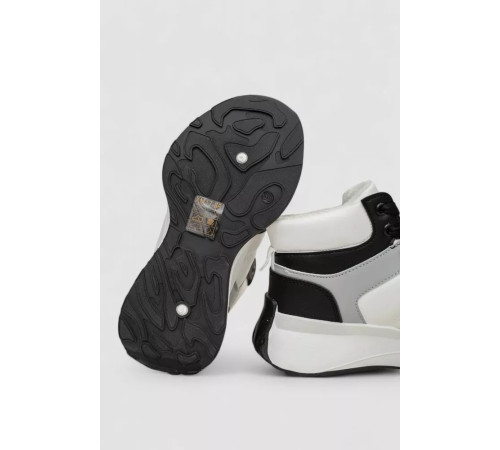 Кросівки жіночі зимові на хутрі, колір біло-чорний, 248RXM17-86