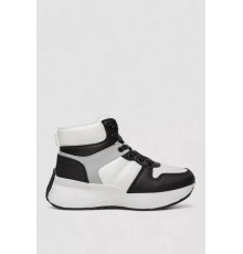 Кросівки жіночі зимові на хутрі, колір біло-чорний, 248RXM17-86