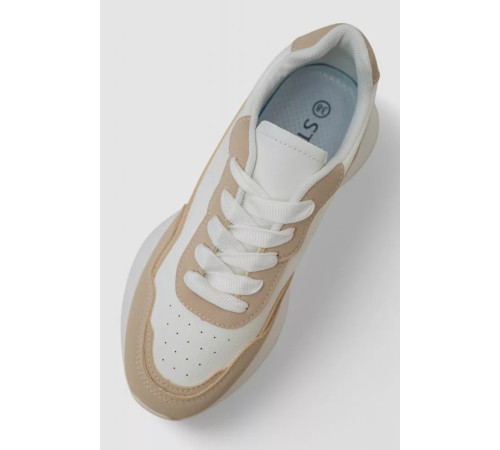 Кроссовки женские, цвет бело-бежевый, 248RXM40