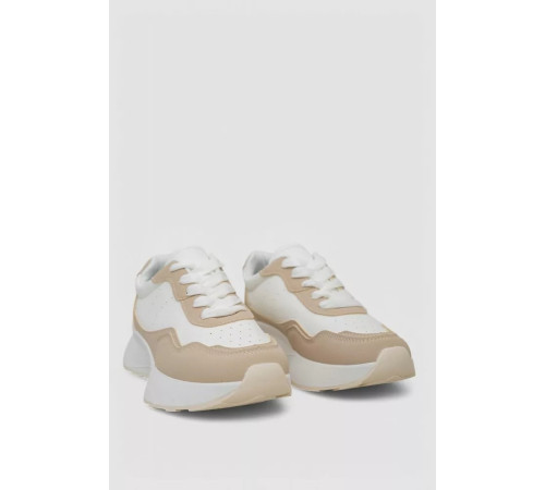 Кроссовки женские, цвет бело-бежевый, 248RXM40