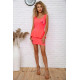 Летнее мини-платье, с баской розового цвета, 167R212