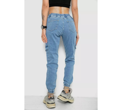 Джинси жіночі карго, колір блакитний, 182R1427