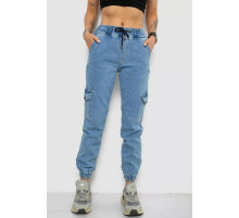 Джинсы женские карго, цвет голубой, 182R1427.