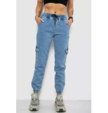 Джинси жіночі карго, колір блакитний, 182R1427