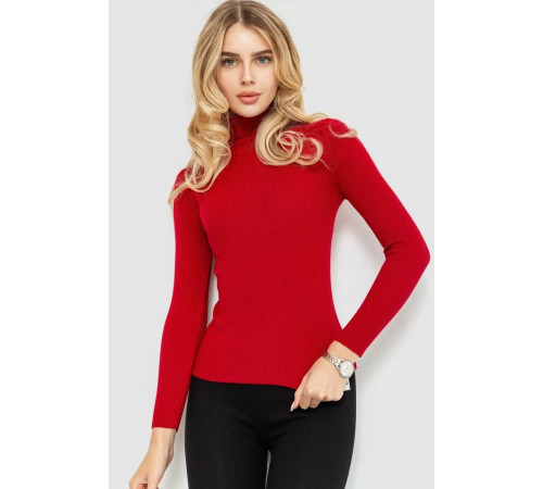 Гольф женские базовый в рубчике, цвет красный, 204R001-1