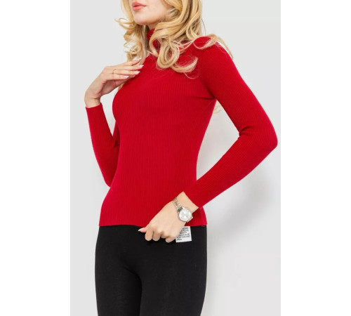 Гольф женские базовый в рубчике, цвет красный, 204R001-1