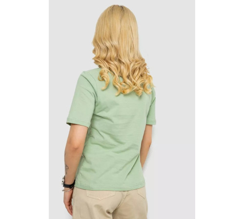 Жіноча футболка з принтом, колір оливковий, 241R128