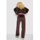 Спортивный костюм женский велюровый на молнии, цвет шоколадный, 177R065