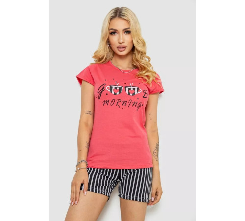 Женская пижама с принтом, цвет розовый, 243R3255