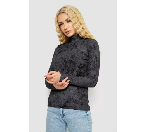 Гольф женский в рубчике, цвет черно-серый, 102R5267