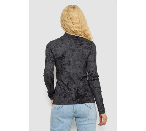 Гольф женский в рубчике, цвет черно-серый, 102R5267