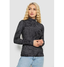 Гольф женский в рубчике, цвет черно-серый, 102R5267