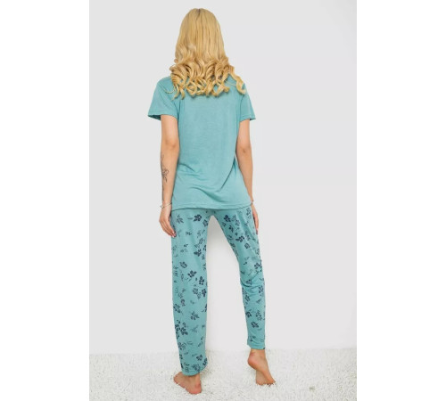 Пижама женская с принтом, цвет светло-оливковый, 243R10199.