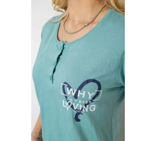 Пижама женская с принтом, цвет светло-оливковый, 243R10199.