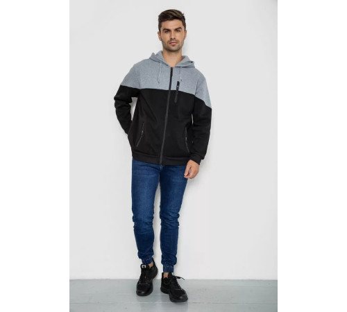 Кофта мужская на флисе, цвет серо-черный, 244R2563.