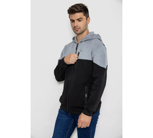 Кофта мужская на флисе, цвет серо-черный, 244R2563.