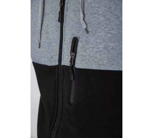 Кофта мужская на флисе, цвет серо-черный, 244R2563.