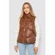 Жилетка жіноча однотонна, колір коричневий, 244R915