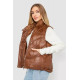 Жилетка жіноча однотонна, колір коричневий, 244R915