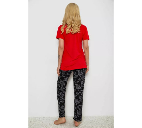 Женская пижама с принтом, цвет красный, 243R10317