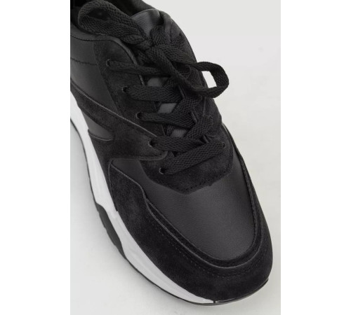 Кросівки жіночі екошкіра, колір чорний, 243R186-157