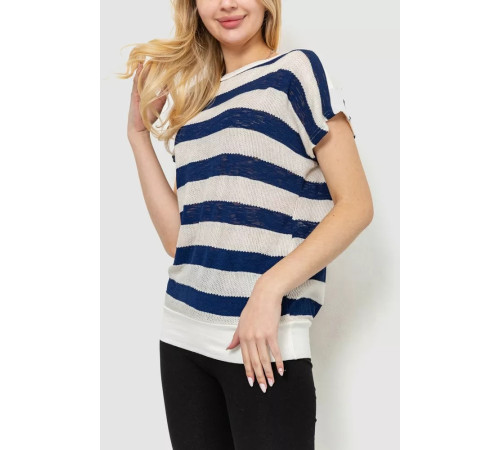Кофта жіноча в смужку, колір синьо-білий, 244R0262