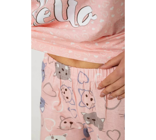 Пижама женская с принтом, цвет персиковый, 243R15240.